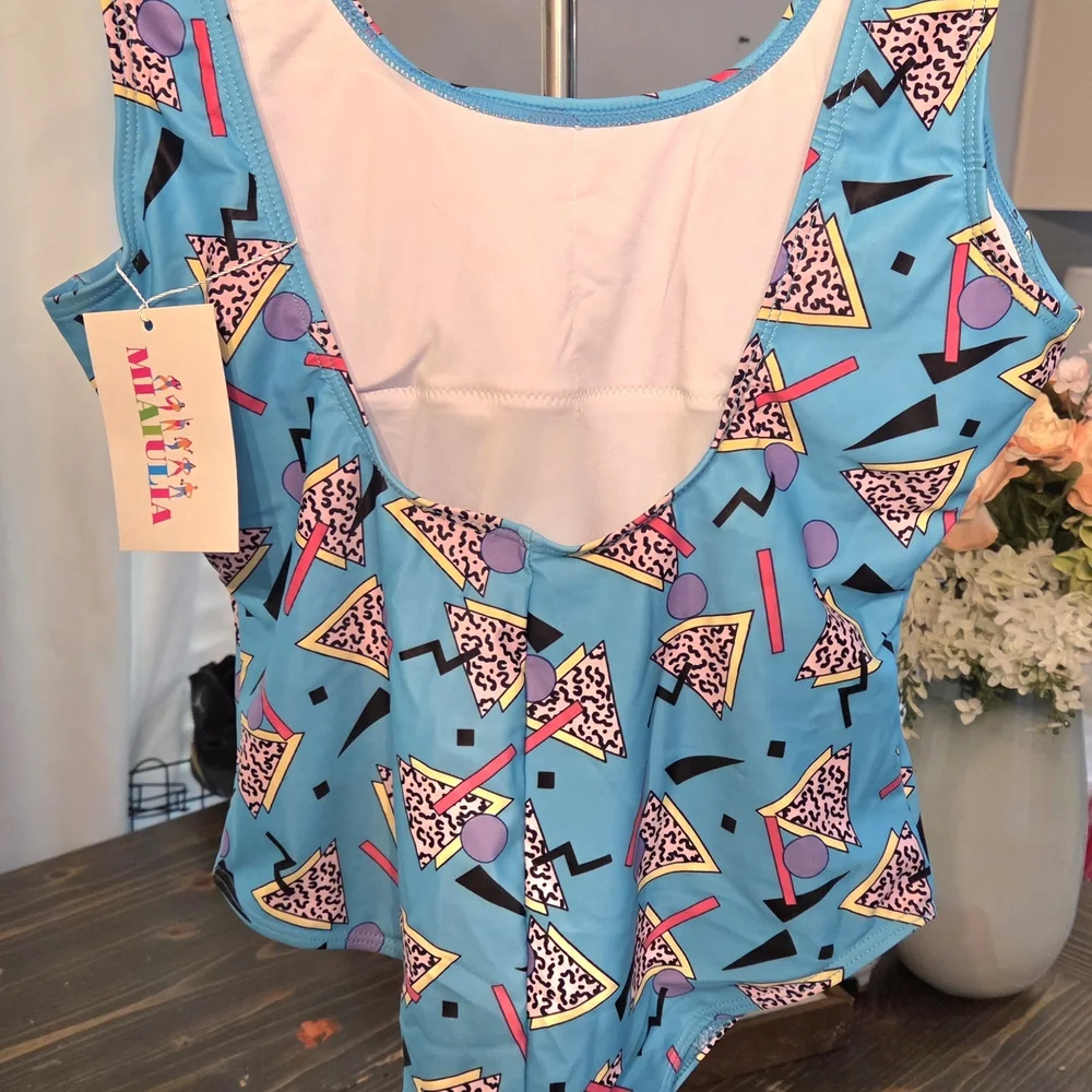 Miaiulia Swim|Retro 90s Highcut Low Back Vintage One Piece Swimwear Bath-Medium